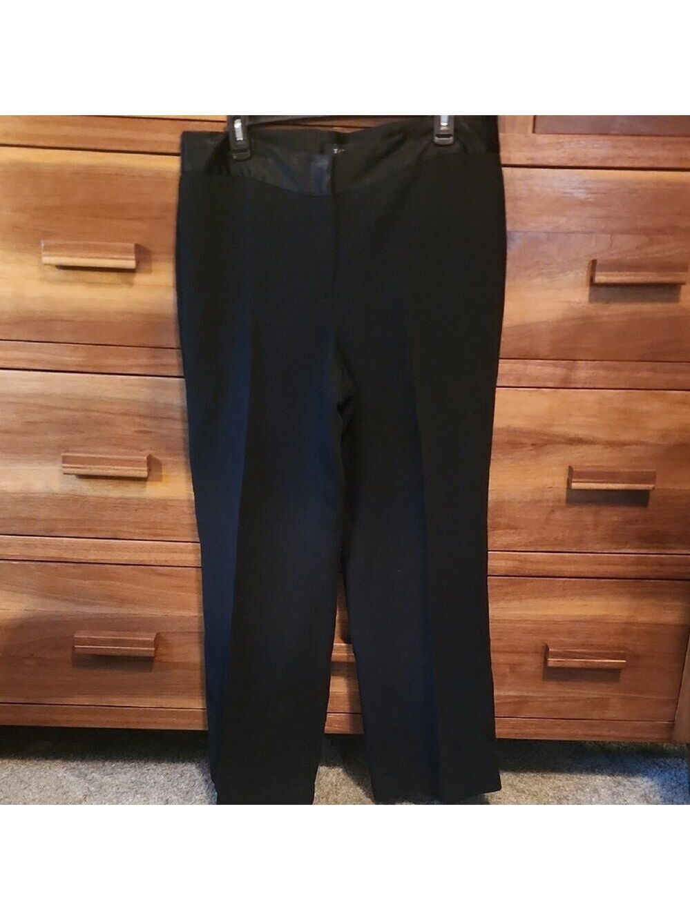 Talbots Women's Black Dressy Loose Satin Waisted Lightweight Classy Trousers